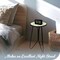 G128 12 in Round Glass Outdoor Side Table Green Mandala Pattern | Decorative Plant Stand, Small End Table for Garden Patio Porch Living Room